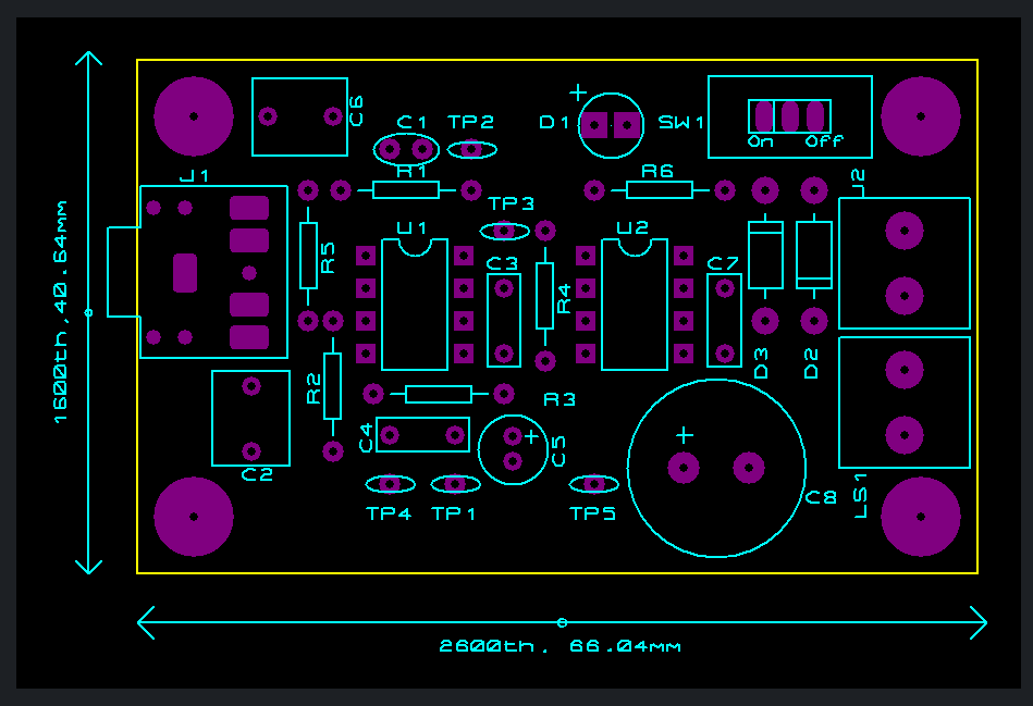 PCB top layer showing component placement and silk screen
