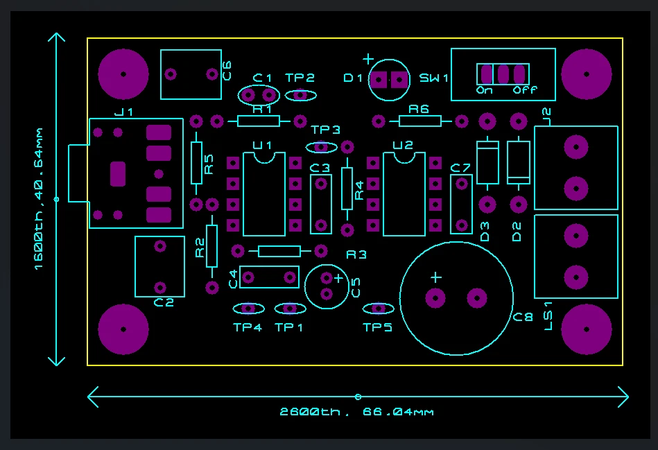 PCB top layer showing component placement and silk screen